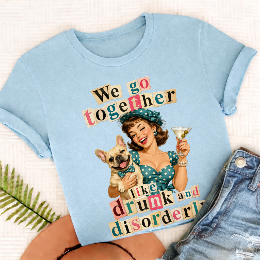 Custom French Drunk Disorderly Unisex TShirt Chambray