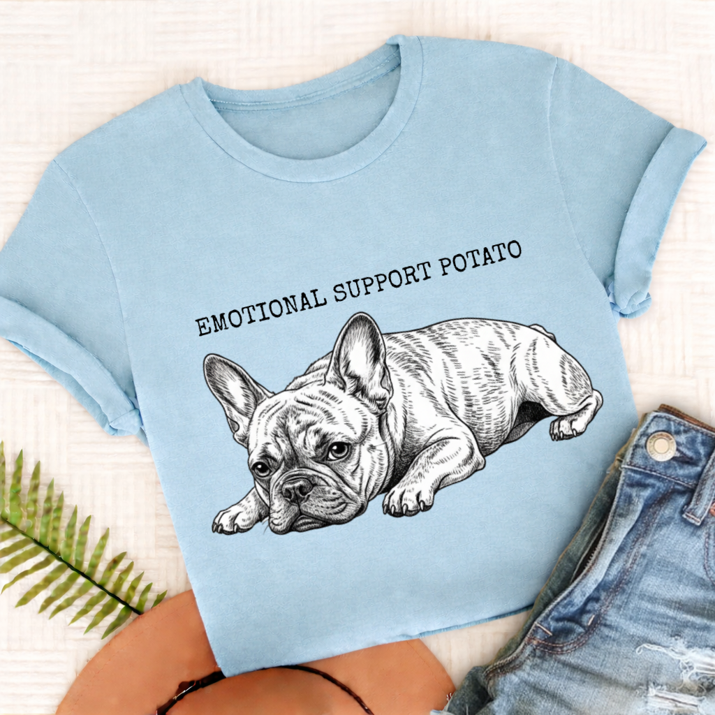 Custom Frenchie Potato Unisex TShirt Chambray