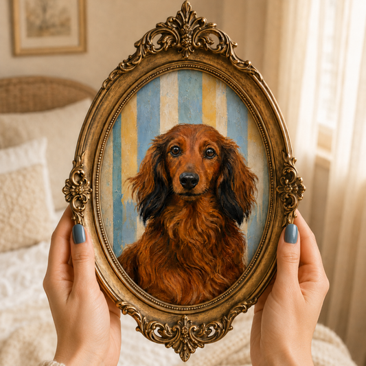 Digital Download Custom Dog Portrait Pastel Stripes