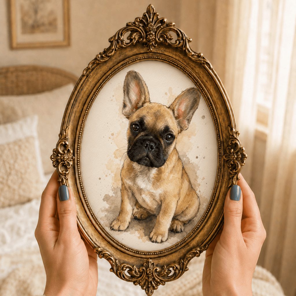 Digital Download Custom Dog Portrait Ink and Watercolor Digital illustration
