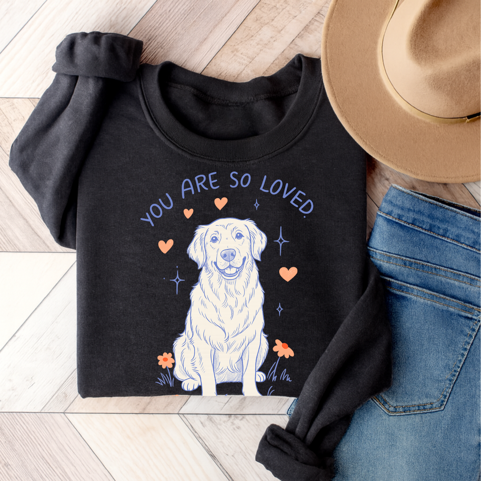 Golden Retriever Always Loved Sweatshirt Black