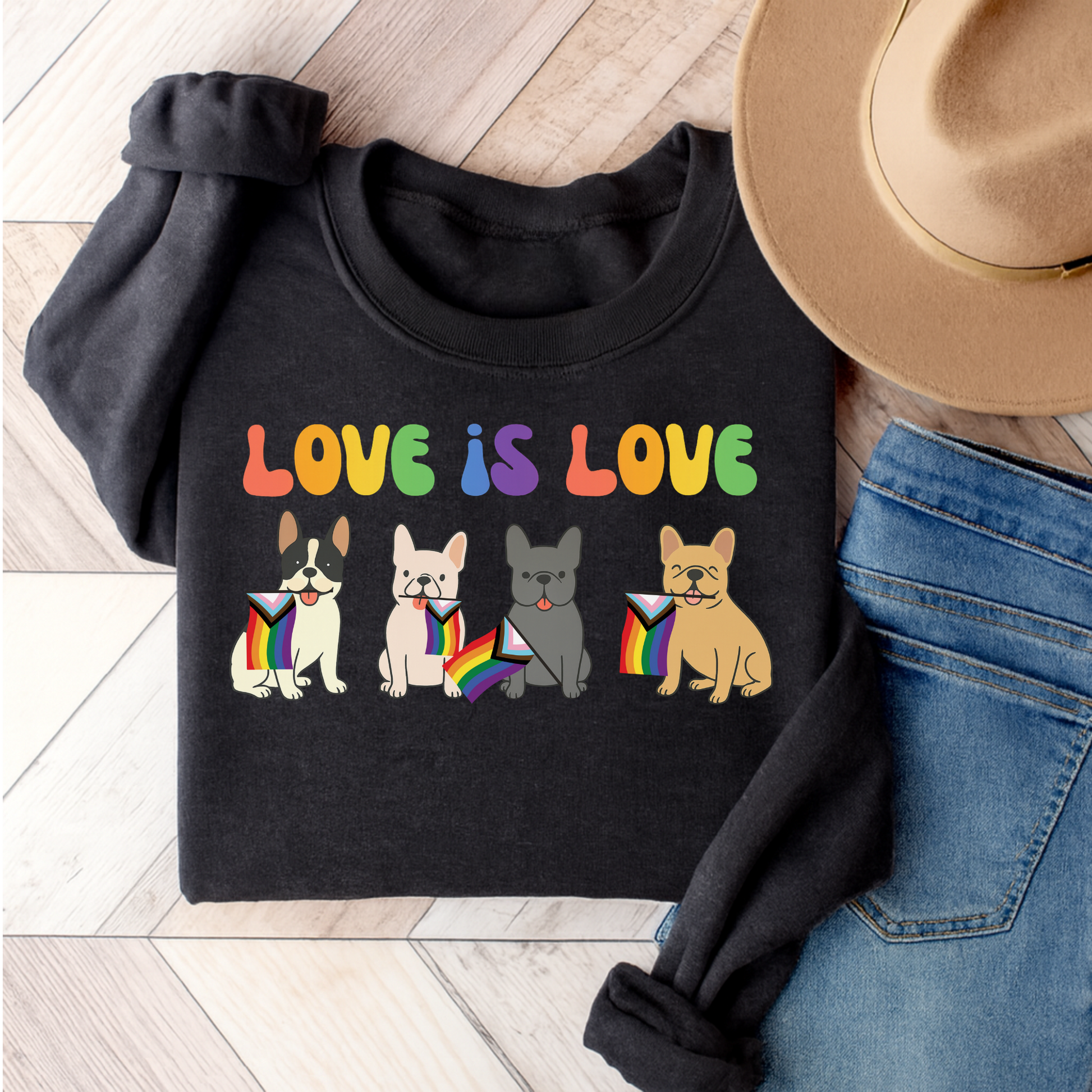 French Bulldog Pride Sweatshirt Dark Heather