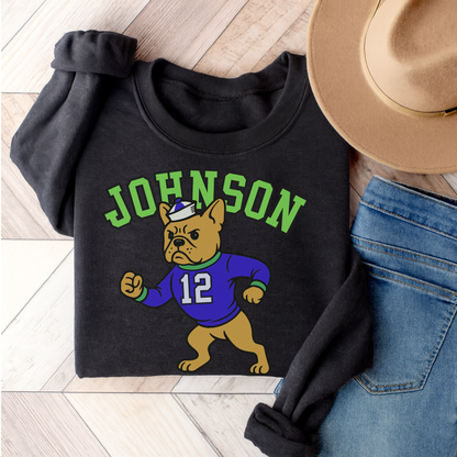 Fawn Frenchie College Mascot Sweatshirt Dark Heather