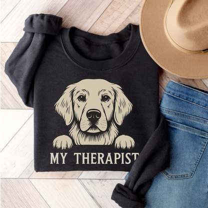 Therapist Golden Retriever Sweatshirt Dark Heather