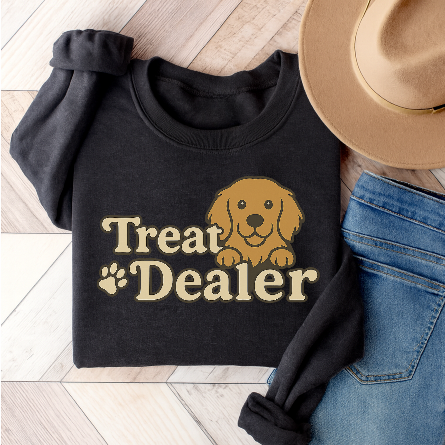 Treat Dealer Golden Retriever Sweatshirt Dark Heather