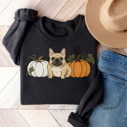 Fawn Frenchie Pupkin Unisex Sweatshirt Dark Heather