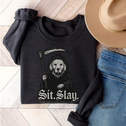 Reaper Golden Retriever Sweatshirt Dark Heather