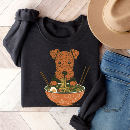Airedale Terrier Ramen Sweatshirt Dark Heather
