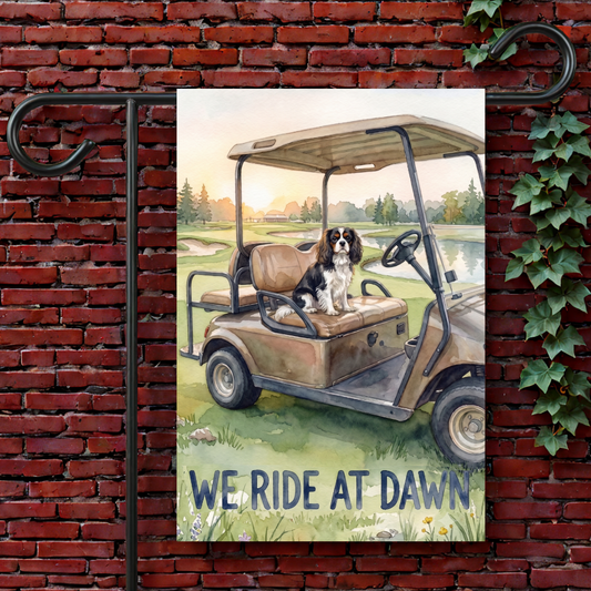 Custom Cavalier Golf Cart Garden Flag 12'' × 18''