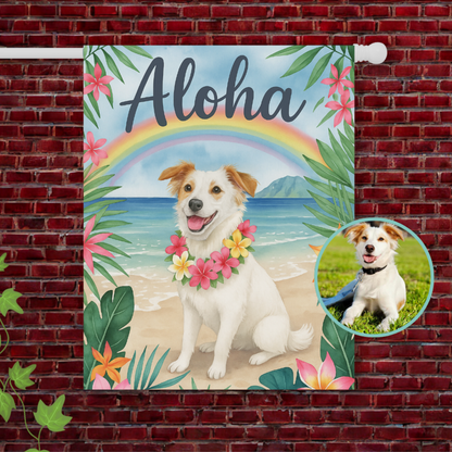 Custom Mutt Hawaii Garden Flag 24.5'' × 32''