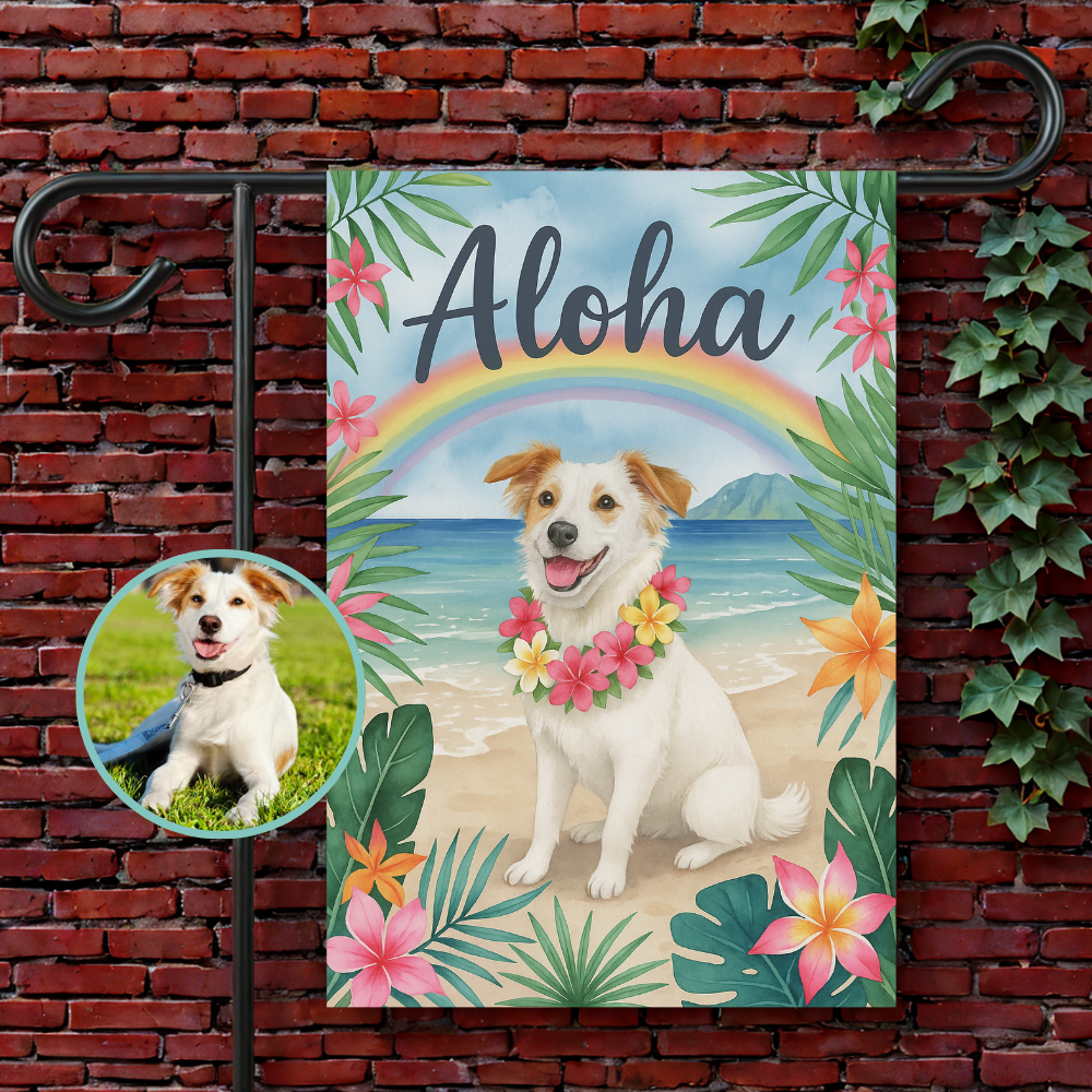 Custom Mutt Hawaii Garden Flag 12'' × 18''