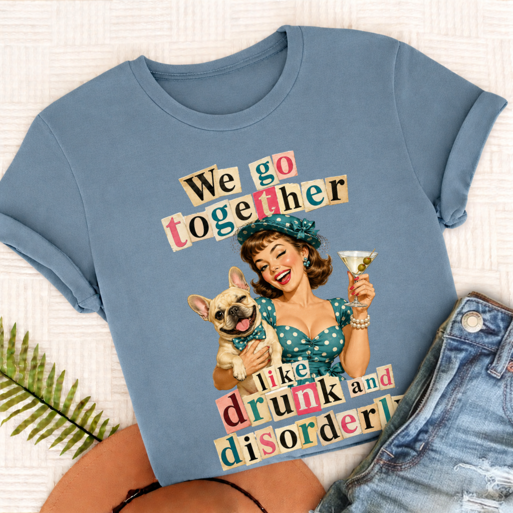 Custom French Drunk Disorderly Unisex TShirt Blue Jean