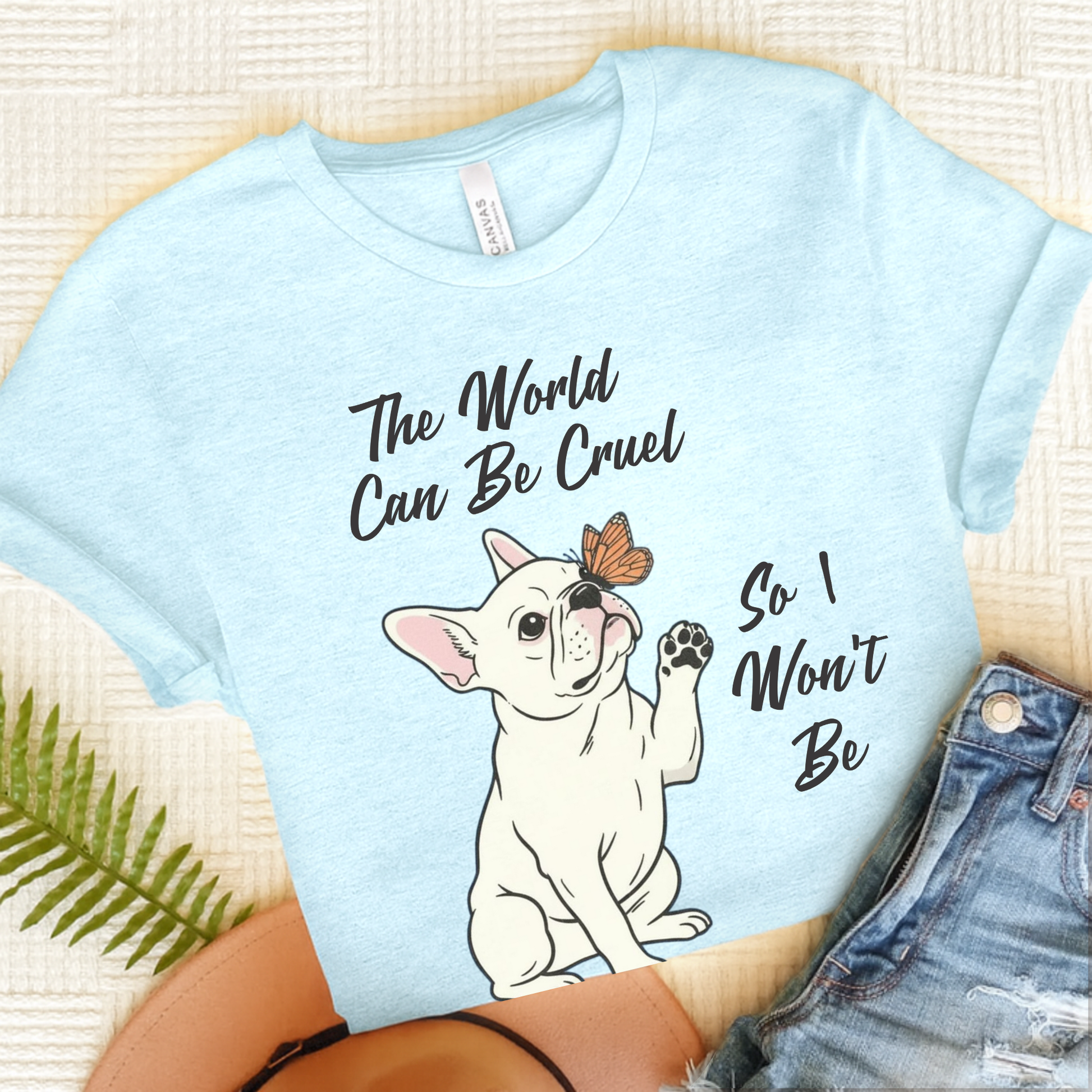 Cruel World White Frenchie Tshirt