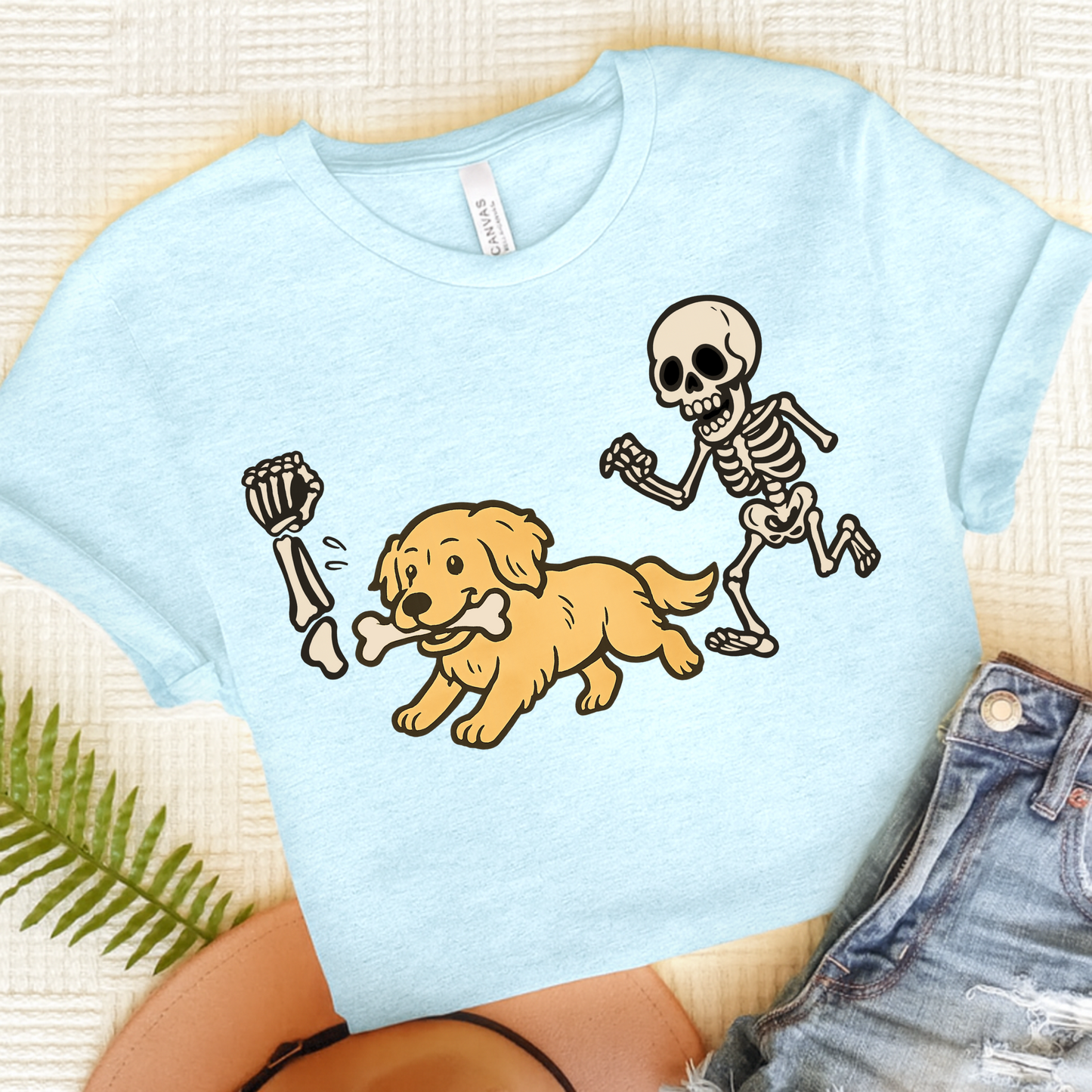 Golden Retriever Grave Robber TShirt Heather Ice Blue