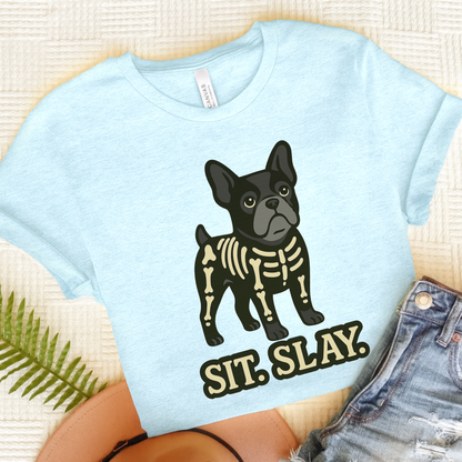 Black French Bulldog Stay. Slay. Halloween TShirt