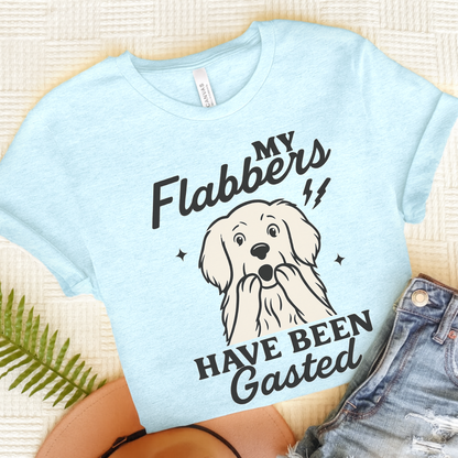 Golden Retriever Flabbergasted Tshirt Heather Ice Blue