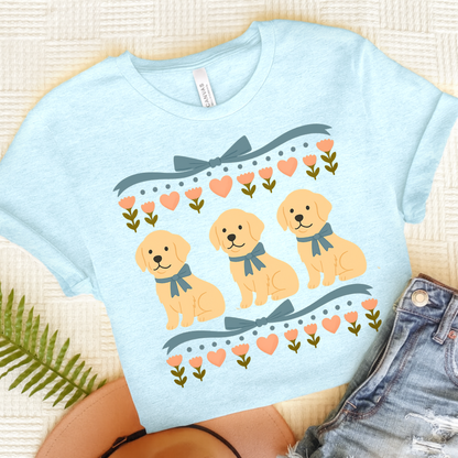 Golden Retriever Grandma TShirt Heather Ice Blue