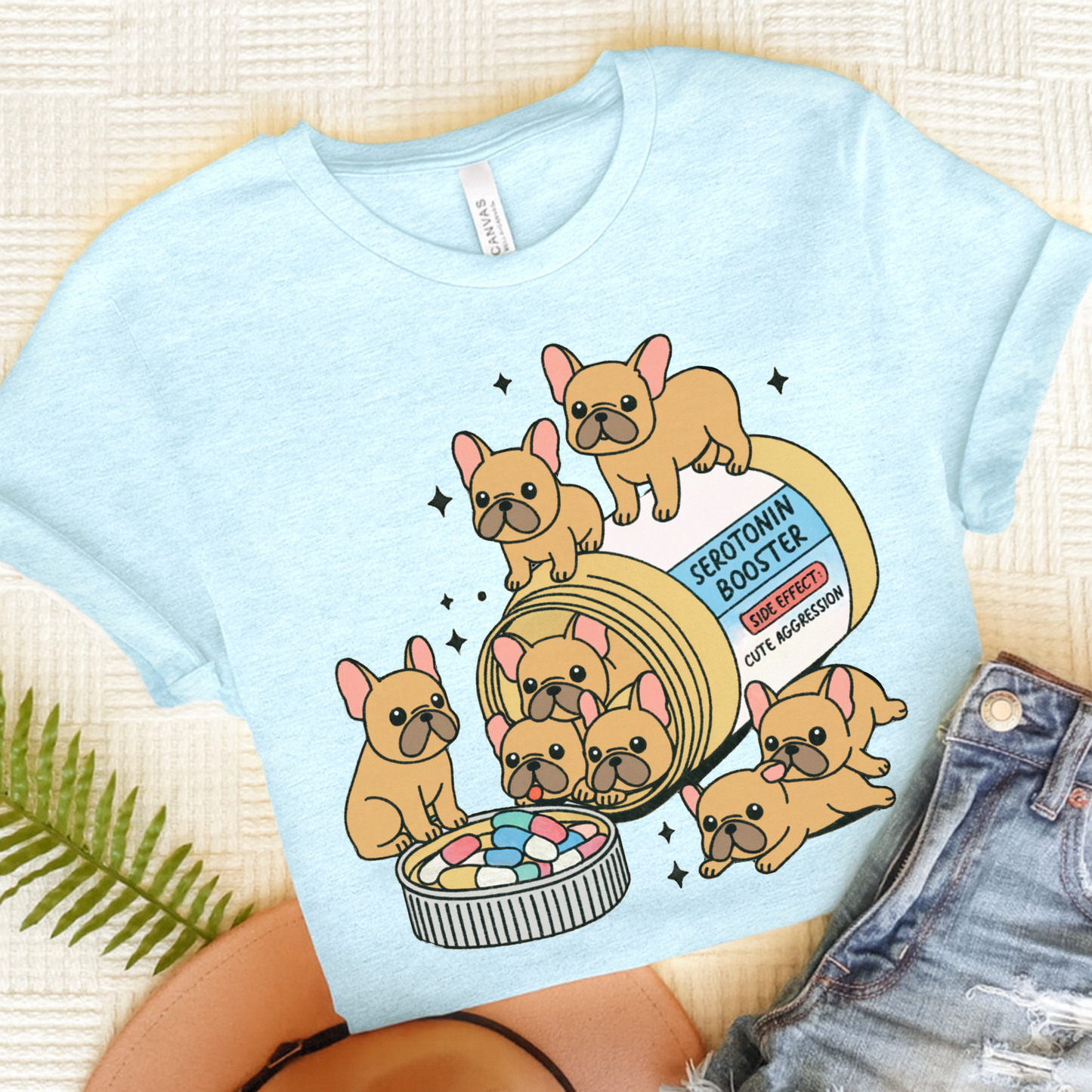 Serotonin Tee Fawn French Bulldog