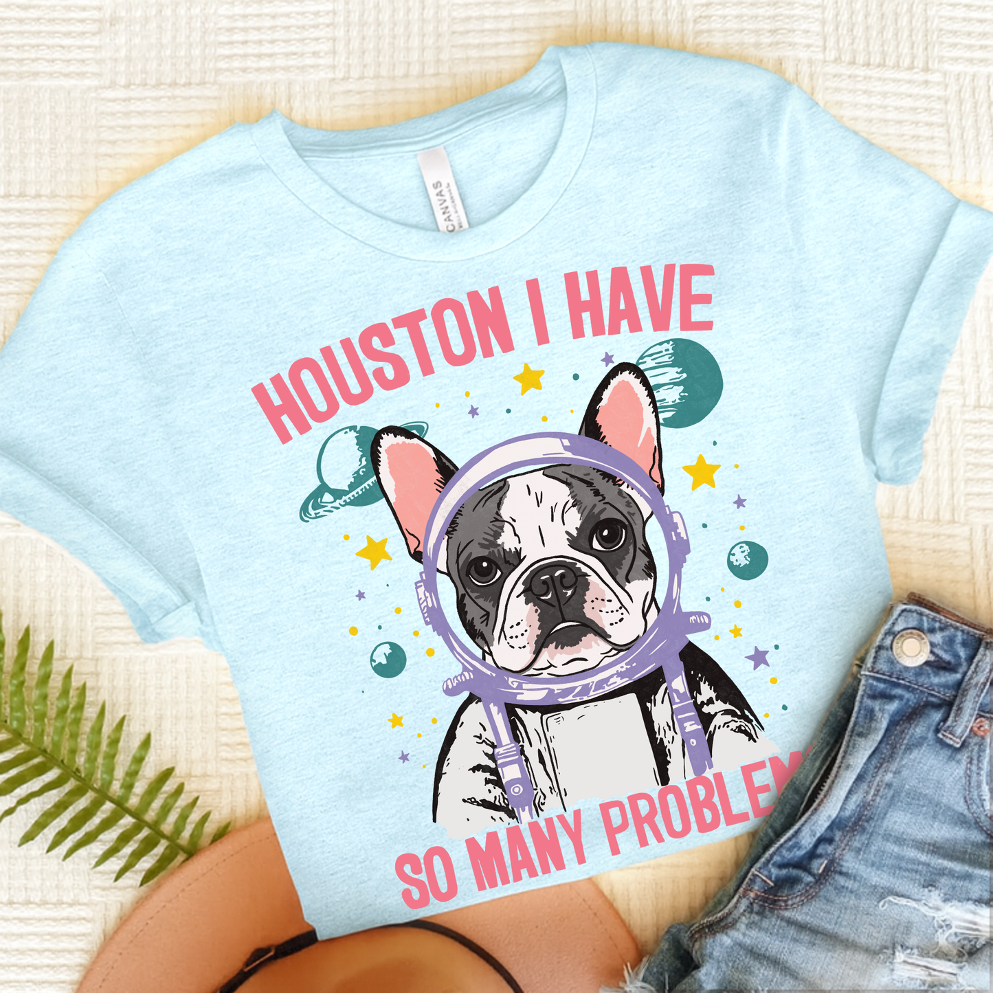 Piebald Houston Space TShirt Heather Ice Blue