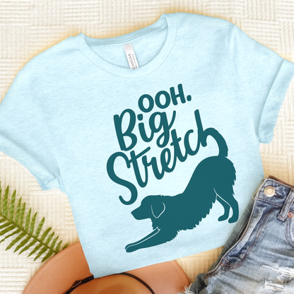 Golden Retriever Big Stretch TShirt Heather Ice Blue