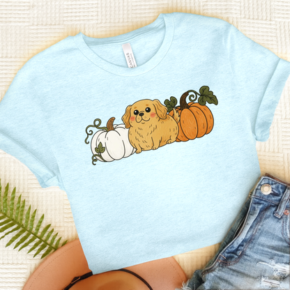 Golden Retriever Pupkin Unisex Tshirt Heather Ice Blue