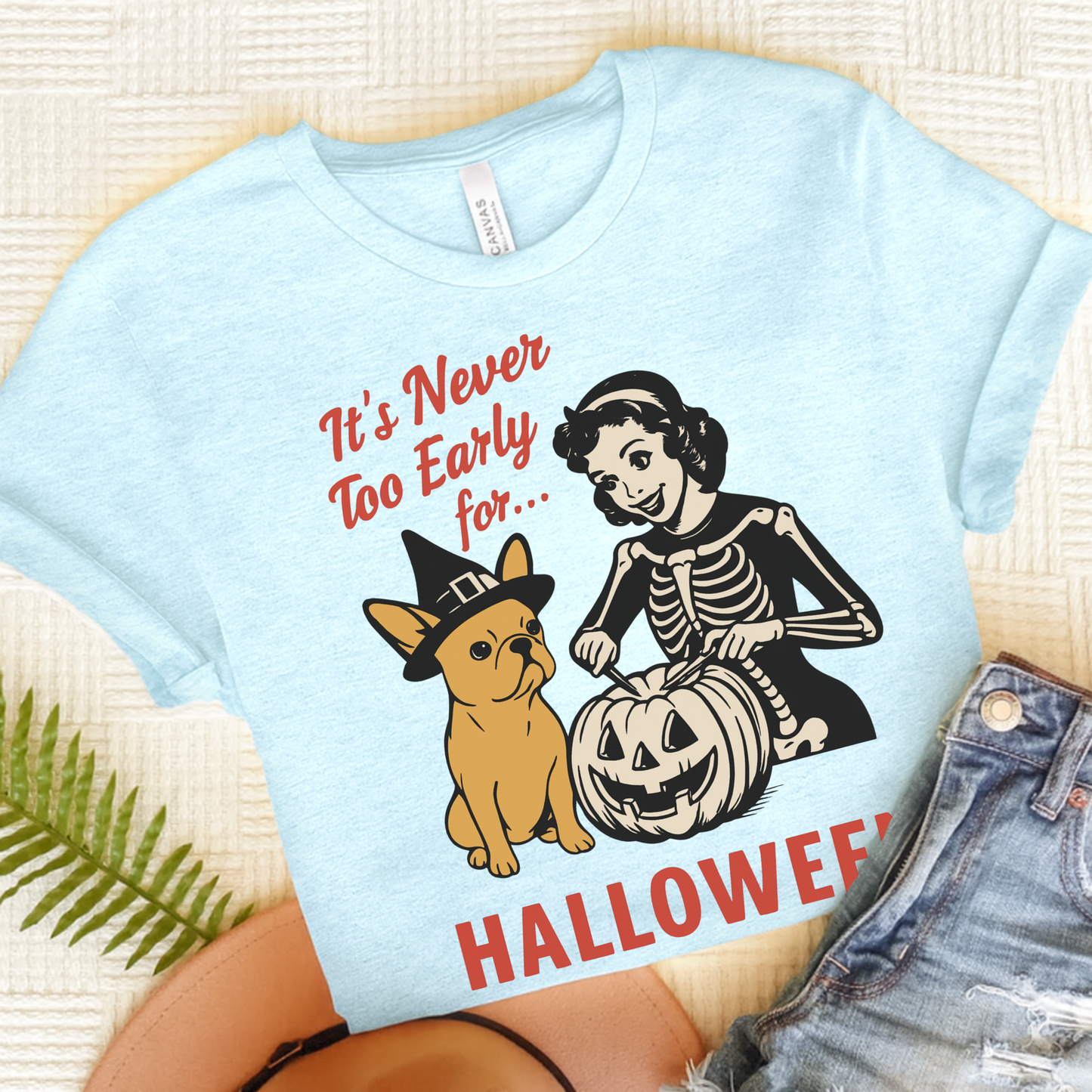 Fawn French Bulldog Early Halloween TShirt