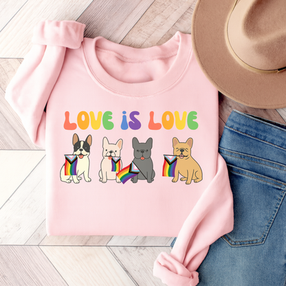 French Bulldog Pride Sweatshirt Light Pink