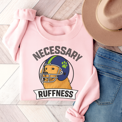 Football Golden Retriever Sweatshirt Light Pink