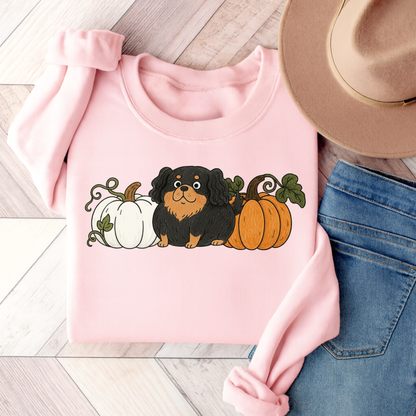 Black Tan Cavalier Pupkin Unisex Sweatshirt Light Pink