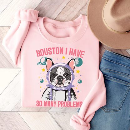 Piebald Frenchie Houston Space Sweatshirt Light Pink