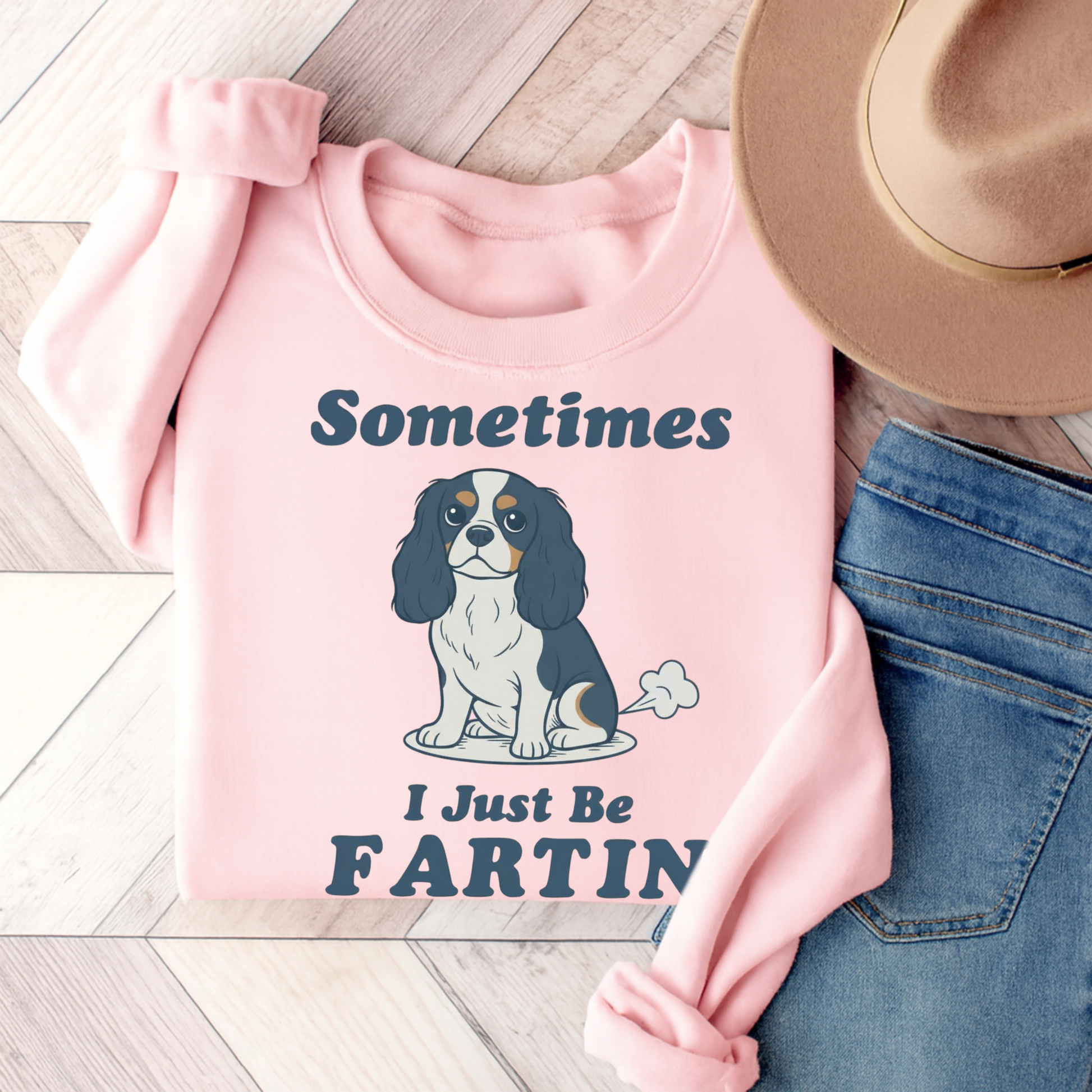 Tricolor Cavalier Fartin Sweatshirt Light Pink