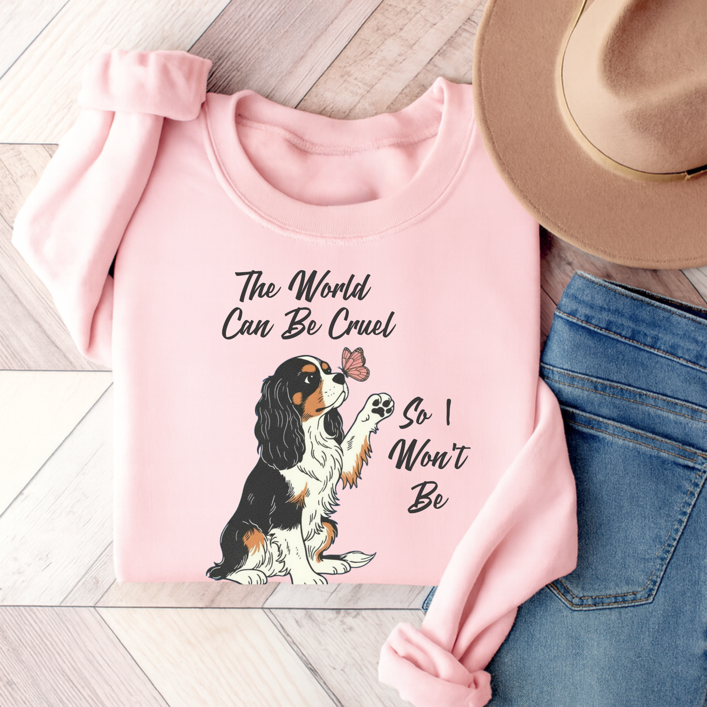 Cruel World Tricolor Cavalier Sweatshirt Light Pink