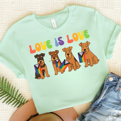 Airedale Terrier Pride TShirt Heather Mint