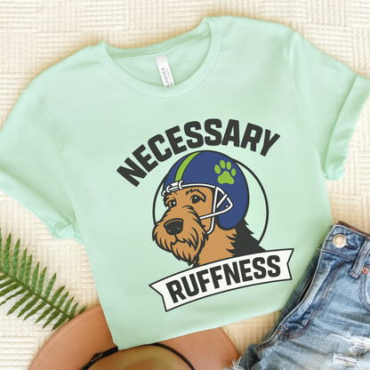 Airedale Terrier Football Tshirt Heather Mint