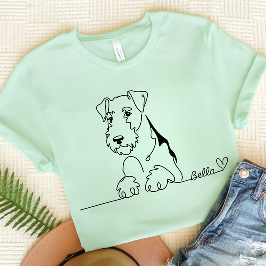 Airedale Terrier Name Single Line TShirt
