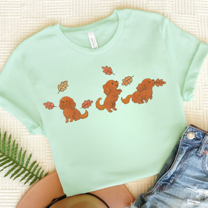 Ruby Cavalier Chasing Leaves TShirt Heather Mint