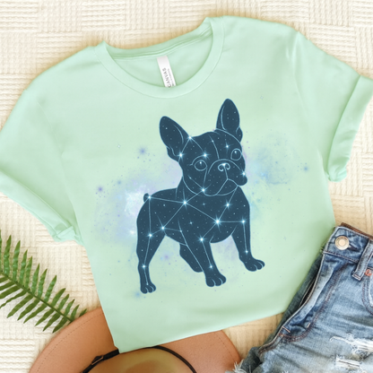 Constellation French Bulldog TShirt Heather Mint