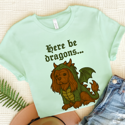 Ruby Cavalier Here Be Dragons TShirt Heather Mint