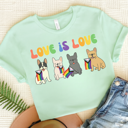 French Bulldog Pride TShirt Heather Mint