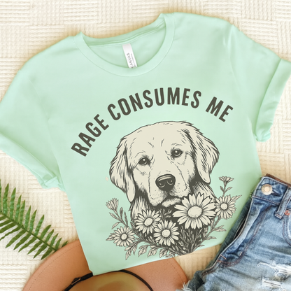 Rage Golden Retriever TShirt Heather Mint