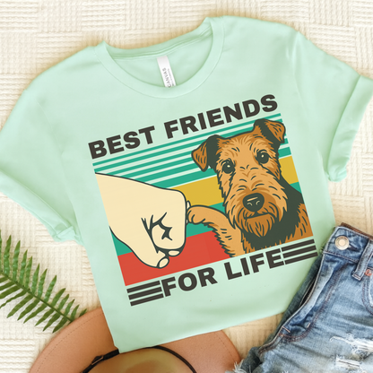 Airedale Terrier Bestie TShirt Heather Mint
