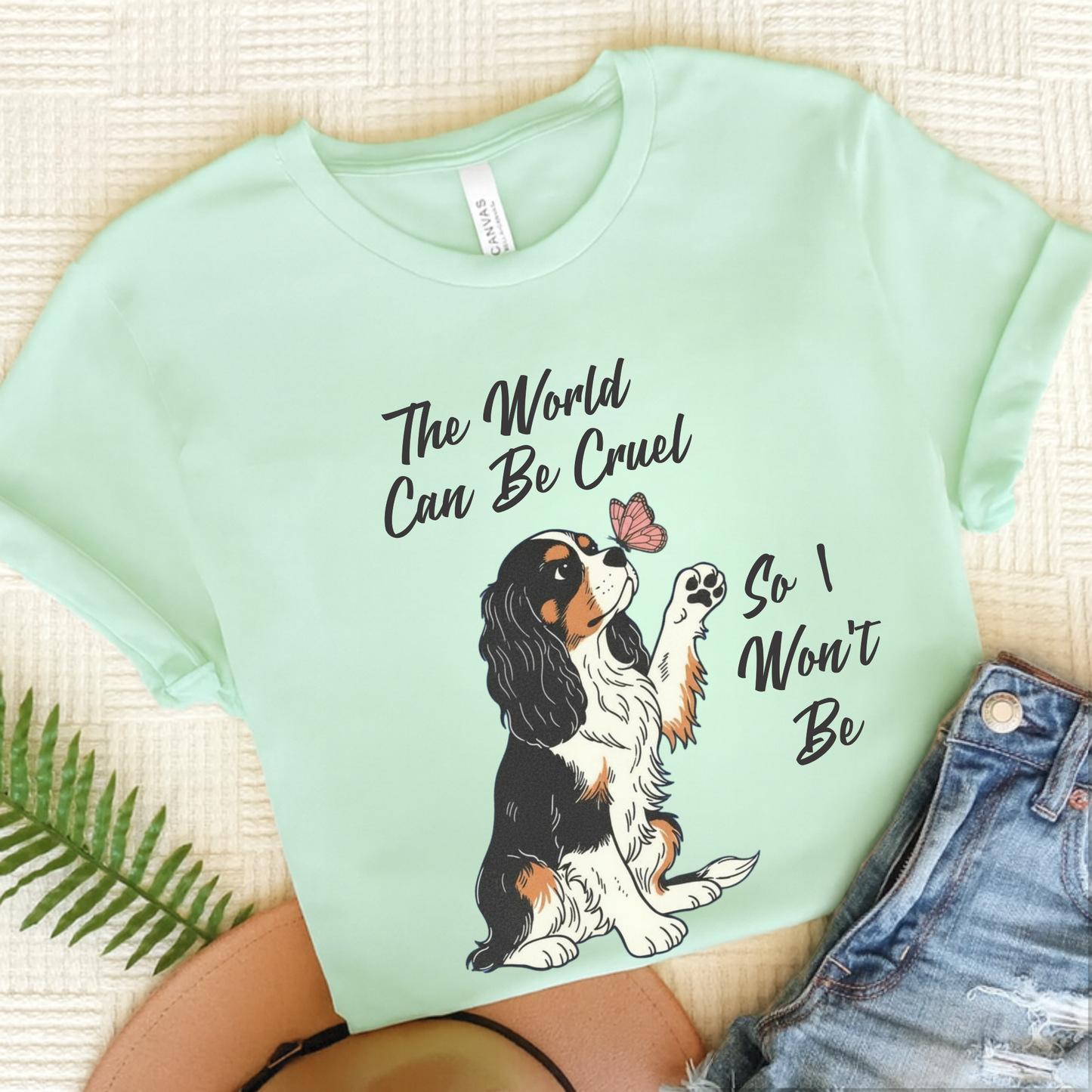 Cruel World Tricolor Cavalier Tshirt Heather Mint