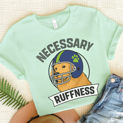 Football Golden Retriever Tshirt Heather Mint