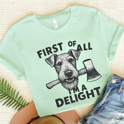 Airedale Terrier Delight TShirt Heather Mint