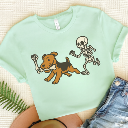 Airedale Terrier Grave Robber TShirt Heather Mint