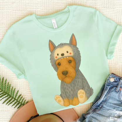 Airedale Terrier Little Monster Tshirt Heather Mint