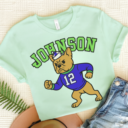 Fawn Frenchie College Mascot TShirt Heather Mint