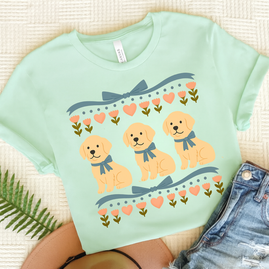 Golden Retriever Grandma TShirt Heather Mint