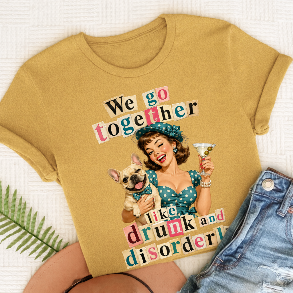 Custom French Drunk Disorderly Unisex TShirt Mustard