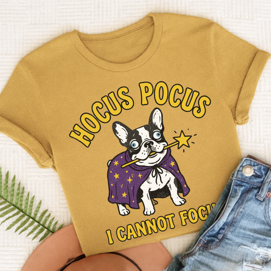 French Bulldog Hocus Pocus Unisex TShirt Mustard